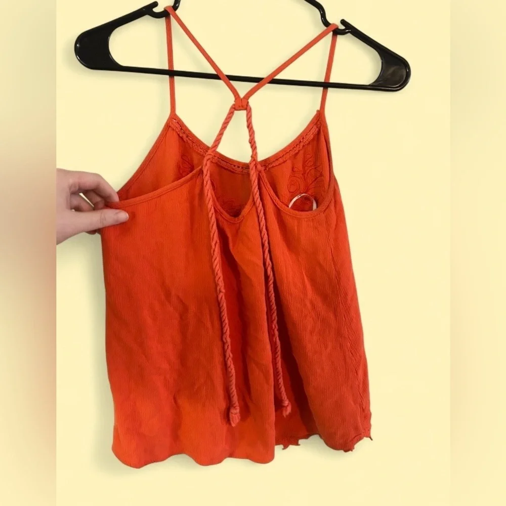 Miss Me Orange Embroidered Tank Top - Size Small - Picture 4 of 5